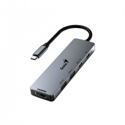 USB Хъб Genius UH-500, 5 в 1, 2 x USB Type-C, 2 x USB Type-A 3.0, 1 x HDMI - Genius