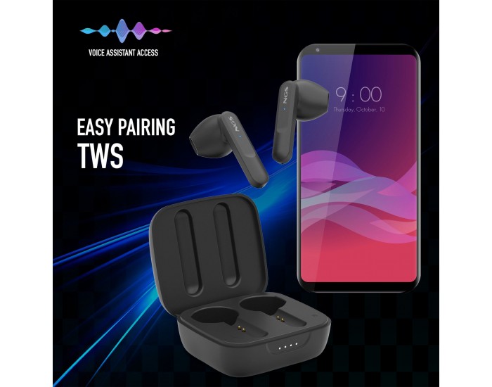 Слушалки NGS Artica Move, с Bluetooth, със зареждащ кейс, 101 dB, черни