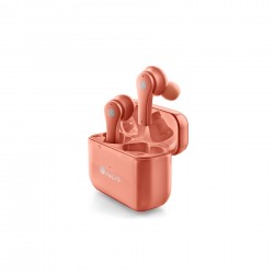 Слушалки NGS Artica Bloom, с Bluetooth, със зареждащ кейс, USB Type-C, корал - Ngs