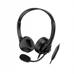 Слушалки Genius HS-235U, с микрофон, AI, черни - Genius