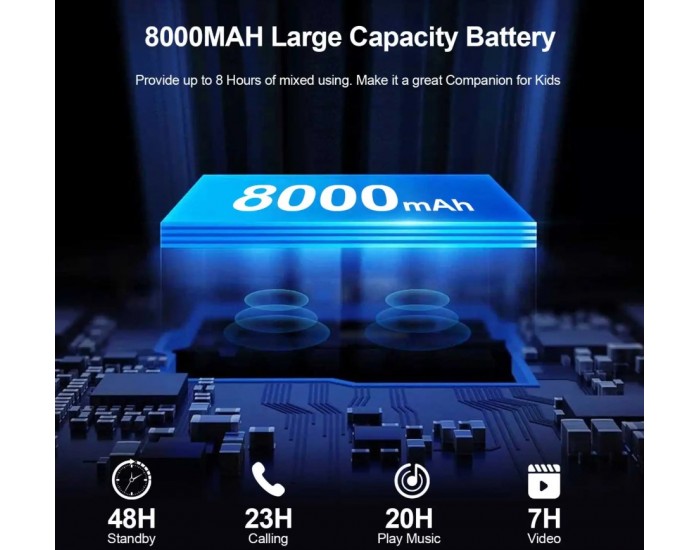 Таблет Vasoun P30HKIDS, 10'', Octa Core, 128 GB, 12 GB RAM, Android, T606 Octa core, задна камера 5 MP, предна камера 8 MP, син