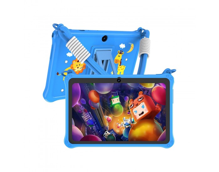 Таблет Pritom K7PRO, 7'', Lanyard, Quad Core, 32 GB, 2 GB RAM, Android 13, с връзка, син
