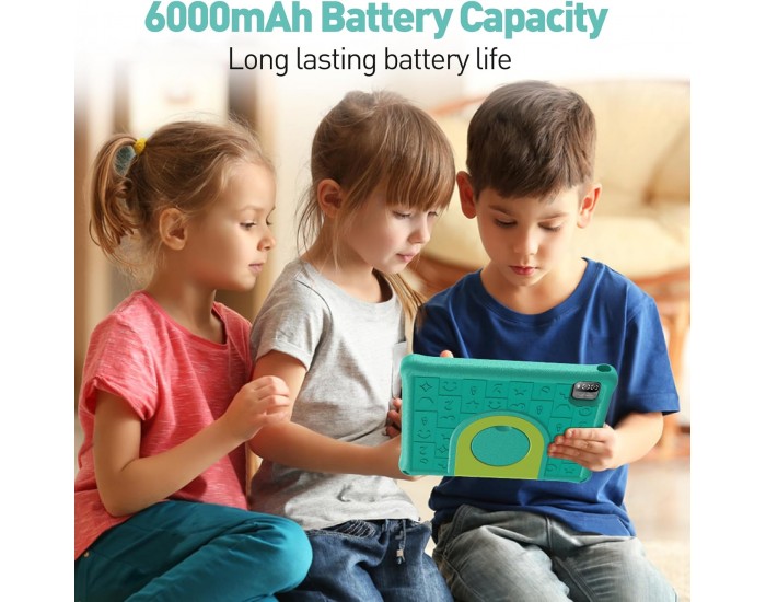 Таблет Pritom E10 Kids, 10.1'', IPS WXGA, 32 GB, 3 GB RAM, Android 15, задна камера 8 MP, син