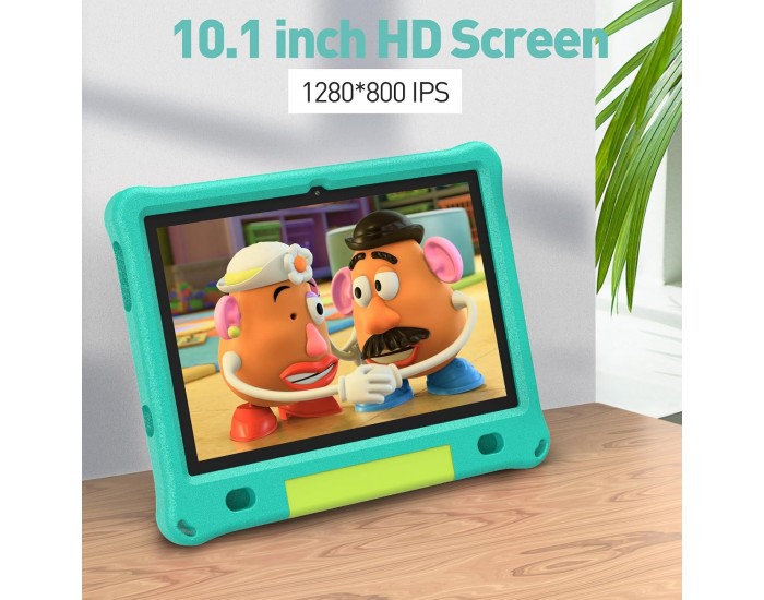 Таблет Pritom E10 Kids, 10.1'', IPS WXGA, 32 GB, 3 GB RAM, Android 15, задна камера 8 MP, син