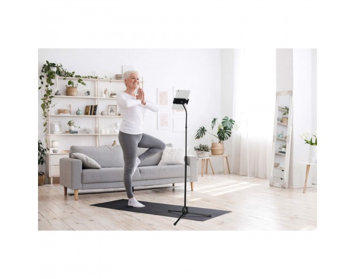 Поставка за таблет Durable Twist Floor, минимален диaгонал 4.7 инча, максимално тегло 0.8 kg, черна