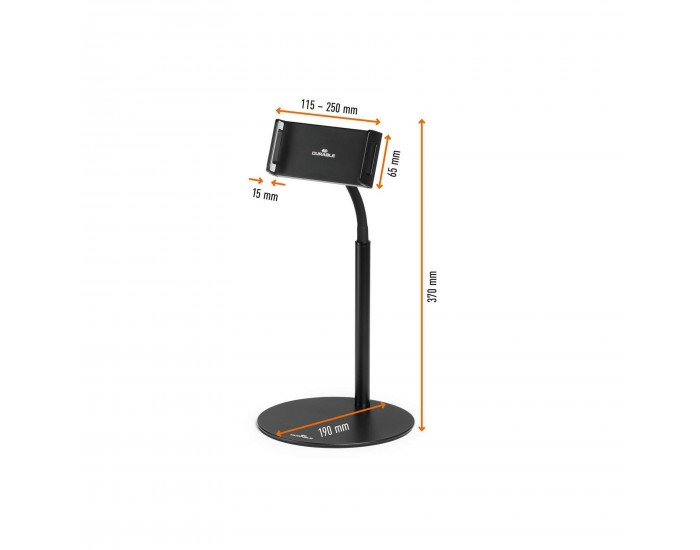 Поставка за таблет Durable Twist Table, минимален диaгонал 4.7 инча, максимално тегло 0.8 kg, черна