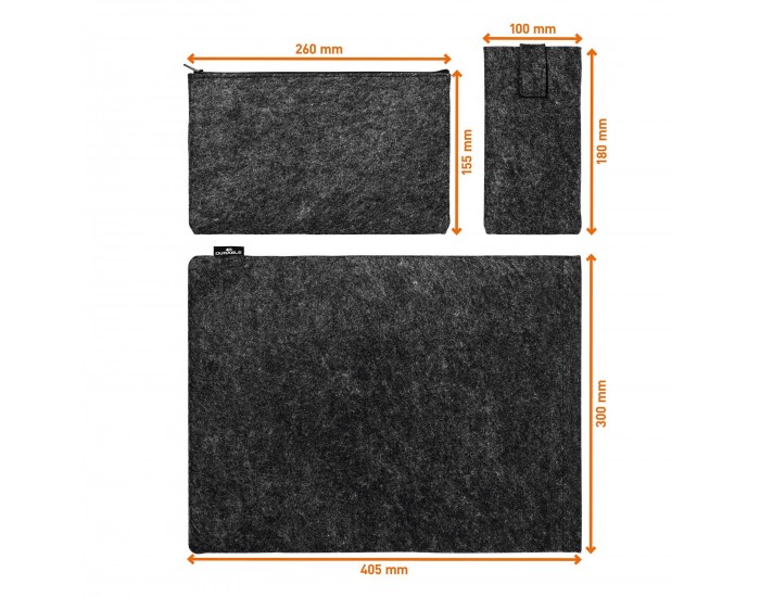 Калъф за лаптоп или таблет Durable Effect Multibag, 16.4'', филц
