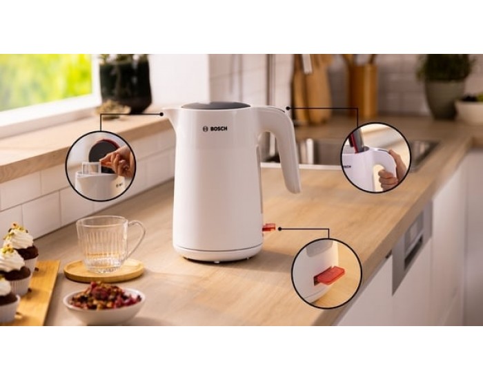 Електрическа кана за вода Bosch MyMoment TWK2M161,1.7 L, бяла