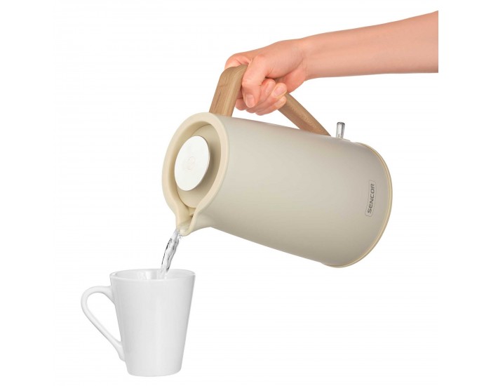 Електрическа кана за вода Sencor SWK 2717YG, 2250 W, 1.7 L, бяла