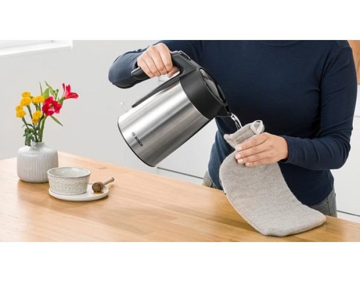 Електрическа кана за вода Bosch TWK7L460, 1.7 L, 2400 W, сребриста