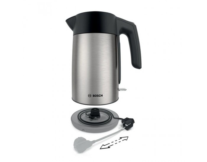 Електрическа кана за вода Bosch TWK7L460, 1.7 L, 2400 W, сребриста