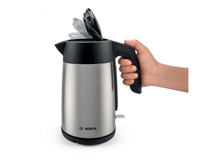 Електрическа кана за вода Bosch TWK7L460, 1.7 L, 2400 W, сребриста