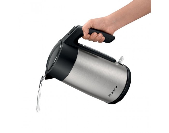 Електрическа кана за вода Bosch TWK7L460, 1.7 L, 2400 W, сребриста