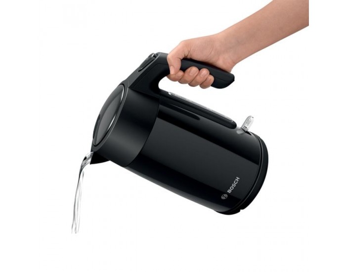 Електрическа кана за вода Bosch TWK7L463, 1.7 L, 2400 W, черна
