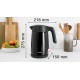 Електрическа кана за вода Bosch TWK7L463, 1.7 L, 2400 W, черна