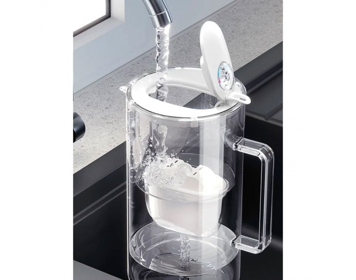 Филтрираща кана Aquaphor Glass, стъклена, 2.5 L, бяла