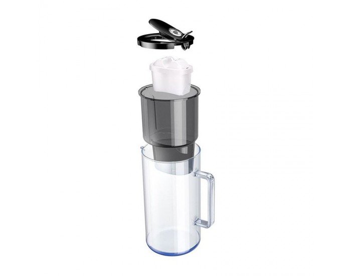 Филтрираща кана Aquaphor Glass, стъклена, 2.5 L, черна