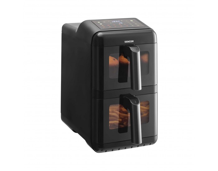Уред за здравословно готвене Sencor Air Fryer SFR 1250BK, 2 х 5.8 L, 3000 W, черен