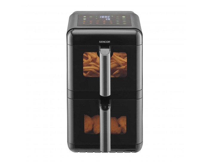 Уред за здравословно готвене Sencor Air Fryer SFR 1250BK, 2 х 5.8 L, 3000 W, черен