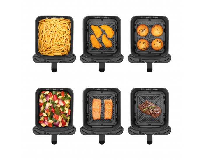 Уред за здравословно готвене Sencor Air Fryer SFR 1250BK, 2 х 5.8 L, 3000 W, черен