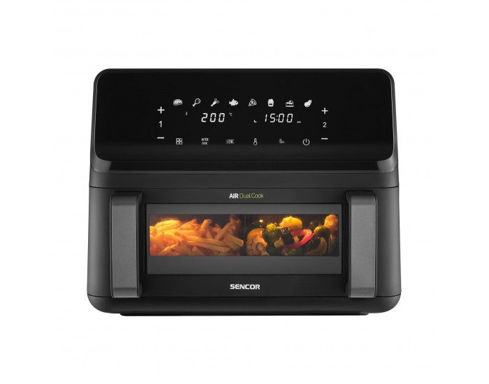 Уред за здравословно готвене Sencor Air Fryer SFR 9650BK, 2 х 4.5 L, 2700 W, черен