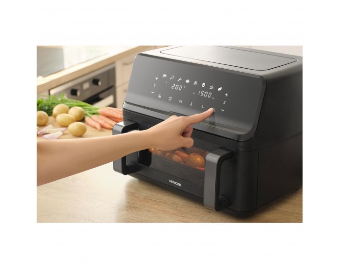 Уред за здравословно готвене Sencor Air Fryer SFR 9650BK, 2 х 4.5 L, 2700 W, черен