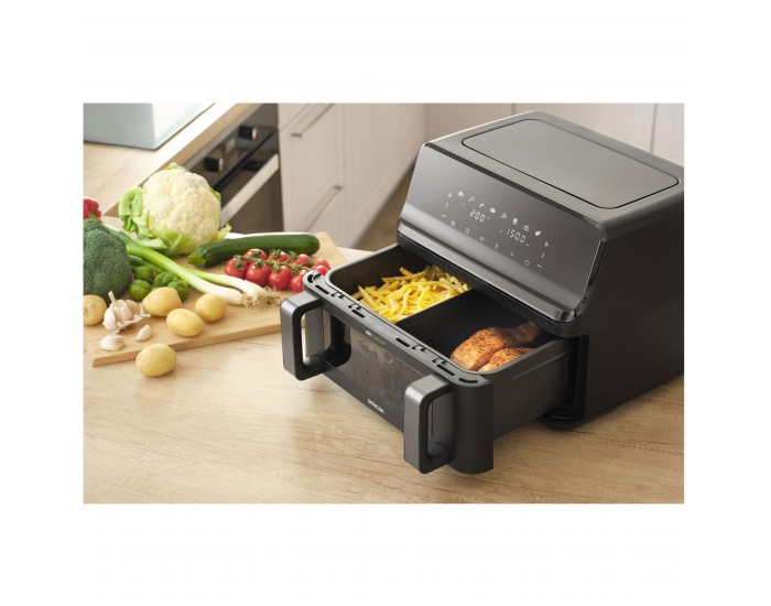 Уред за здравословно готвене Sencor Air Fryer SFR 9650BK, 2 х 4.5 L, 2700 W, черен