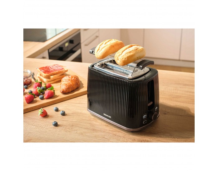 Тостер Sencor STS 7511BK, с 2 отвора, 7 степени, 930 W, черен