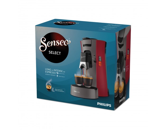 Кафе машина Senseo Select Deep CSA230/91, червена