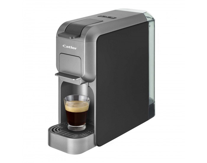 Кафе машина Catler ES700, за капсули Dolce Gusto, Nespresso, Caffissimo, 1350 W, налягане на помпата 15 бара, черно-сребриста