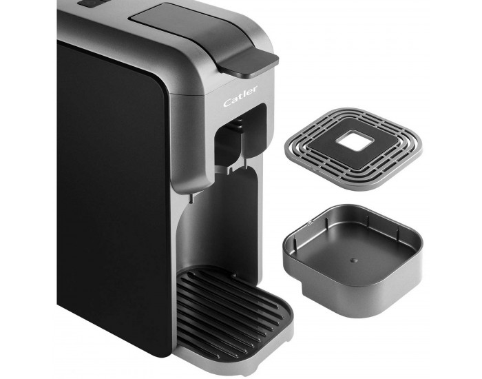 Кафе машина Catler ES700, за капсули Dolce Gusto, Nespresso, Caffissimo, 1350 W, налягане на помпата 15 бара, черно-сребриста