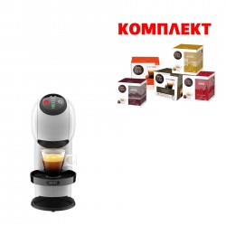 Krups Кафе машина KP243110 Genio S EU, бяла, в комплект с 5 кутии Кафе капсули Dolce Gusto, по 16 броя - Електроуреди