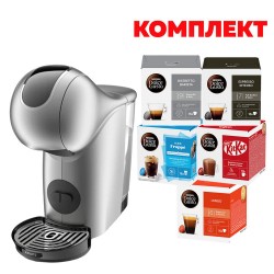 Кафе машина Krups Dolce Gusto Genio S Touch KP440E10, 1500 W, 15 бара, сребриста, в комплект с Nescafe Dolce Gusto Кафе капсули, 80 броя - Електроуреди