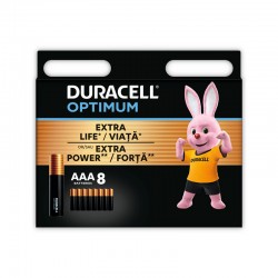 Алкална батерия Duracell Optimum, AAA, LR03, 1.5 V, 8 броя - Duracell