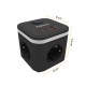 Разклонител Fellowes Ampra Power Cube, шуко, 3 гнезда, 1 USB Type-A, 2 USB Type-C, черен