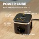 Разклонител Fellowes Ampra Power Cube, шуко, 3 гнезда, 1 USB Type-A, 2 USB Type-C, черен