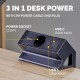 Разклонител Fellowes Ampra Power Desk, шуко, 1 гнездо, 1 USB Type-A, 1 USB Type-C, черен
