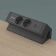 Разклонител Fellowes Ampra Power Desk, шуко, 2 гнезда, 1 USB Type-A, 1 USB Type-C, черен