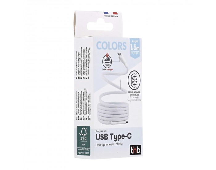 Кабел TNB, USB Type-C към USB Type-C, 1.5 m, син