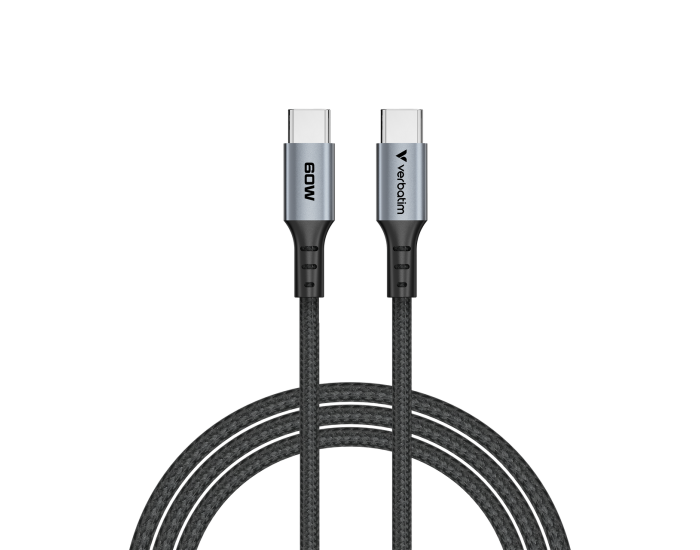 Кабел Verbatim Sync & Charge, USB Type-C към USB Type-C, 60 W, 120 cm