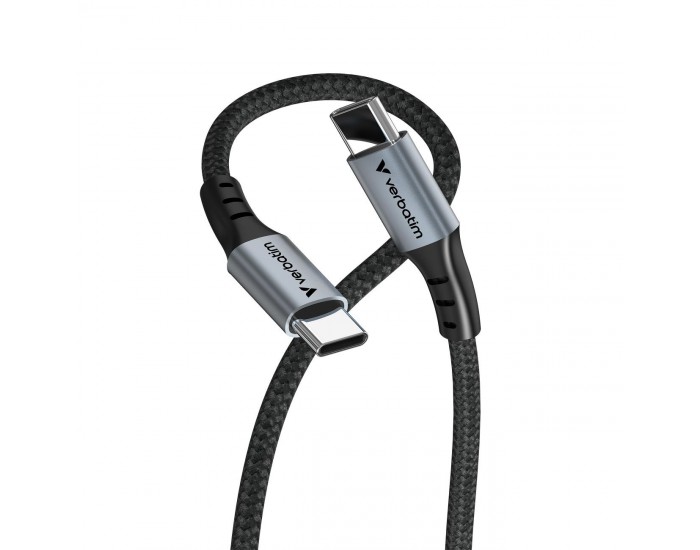 Кабел Verbatim Sync & Charge, USB Type-C към USB Type-C, 60 W, 120 cm
