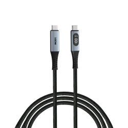 Кабел Verbatim Sync & Charge, USB Type-C към USB Type-C, с дисплей, 100 W, 120 cm - Разклонители, Зарядни и Кабели