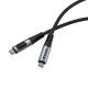 Кабел Verbatim Sync & Charge, USB Type-C към USB Type-C, с дисплей, 100 W, 120 cm