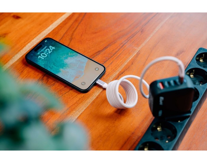 Кабел Verbatim Sync & Charge, магнитен, USB Type-C към USB Type-C, 60 W, 120 cm, сив