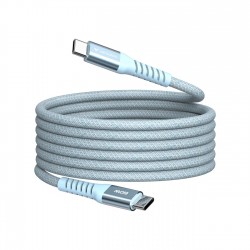 Кабел Verbatim Sync & Charge, магнитен, USB Type-C към USB Type-C, 60 W, 120 cm, син - Разклонители, Зарядни и Кабели