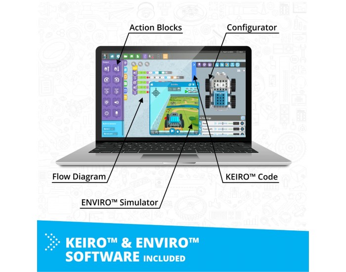 Робот Engino Education Ginobot Premium, с презареждащи се батерии