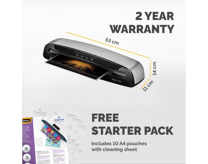 Ламинатор Fellowes Saturn 3i, A3, за фолио до 125 микрона, максимална широчина на фолиото 235 mm