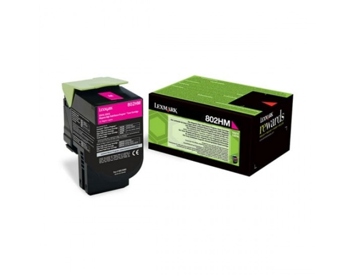 Оригинална тонер касета Lexmark 80C2HME, 3000 страници/5%, Magenta