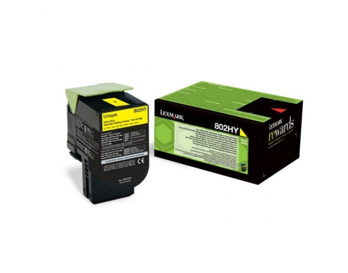 Оригинална тонер касета Lexmark 80C2HYE, 3000 страници/5%, Yellow