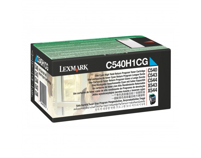 Оригинална тонер касета Lexmark C540H1CG, C540/X544DN, 2000 страници/5%, Cyan